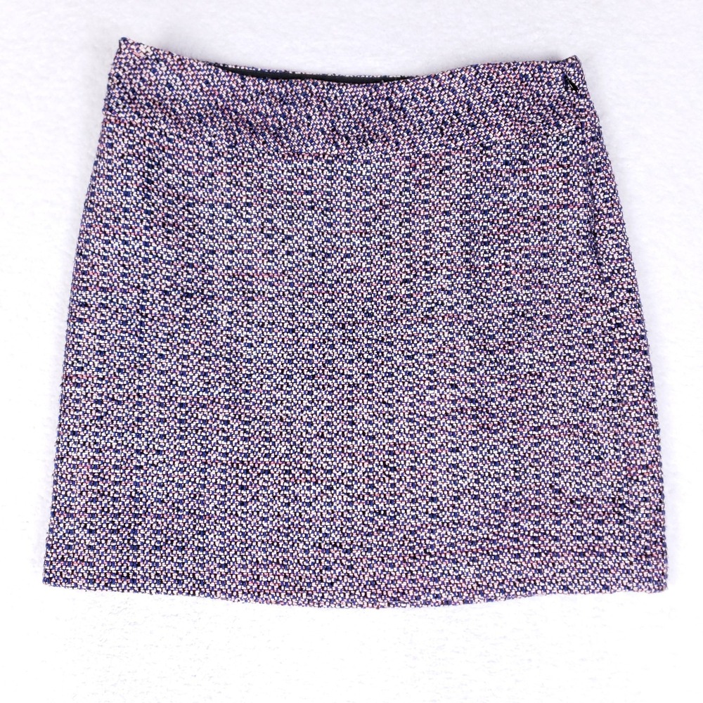 LOFT Tweed Mini Skirt Multicolor Size 8 Structured‎ Textured Preppy Classic